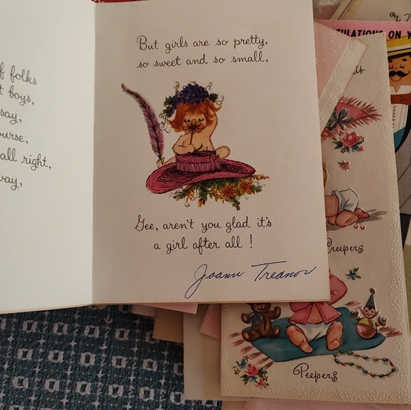 Vintage Used Baby Valentine Christmas Birthday Cards.  Approximately 97 cards - Picture 15 of 16